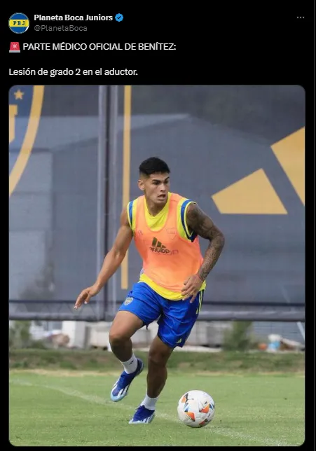 La lesión que posee Mauricio Benítez.