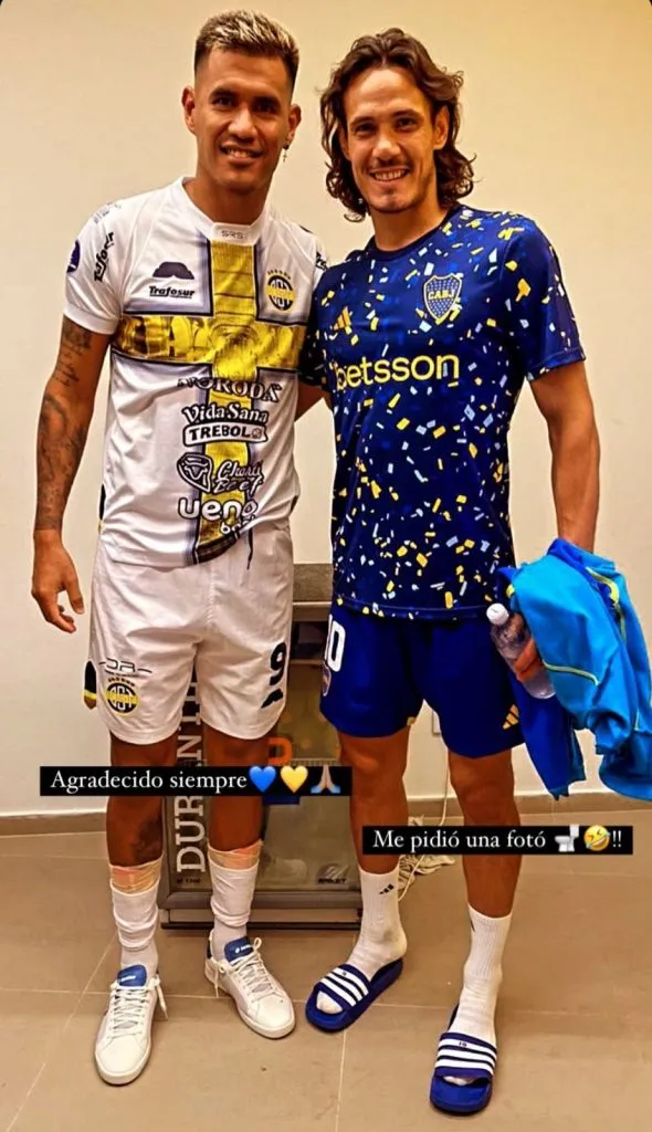 Cavani junto a Chiquito Giménez. (Instagram)