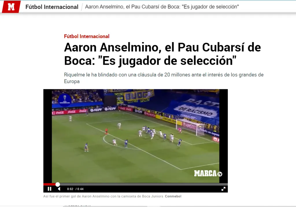 En España hablan de Aaron Anselmino. (Marca)