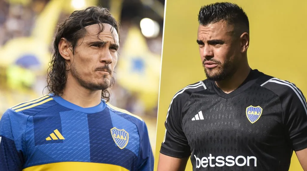 Romero y Cavani se entrenaron a la par del grupo. (Imago)