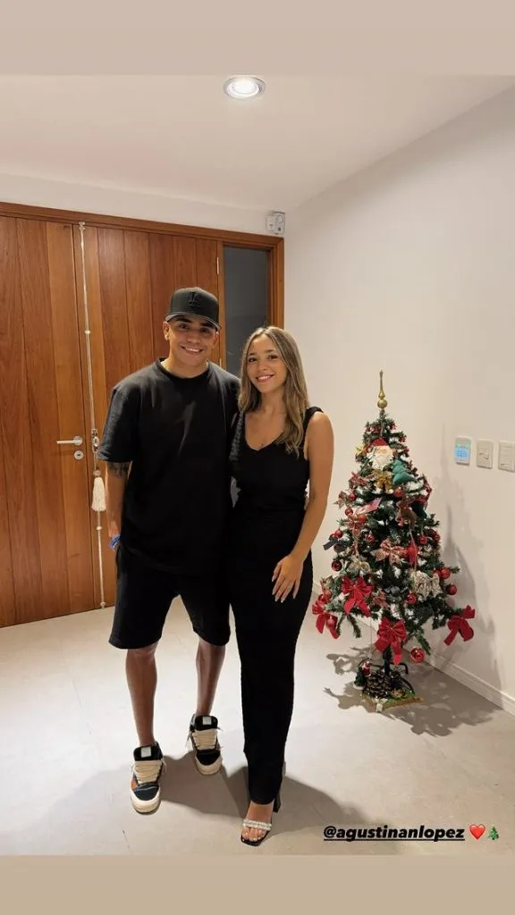 Luca Langoni junto a su pareja, Agustina López