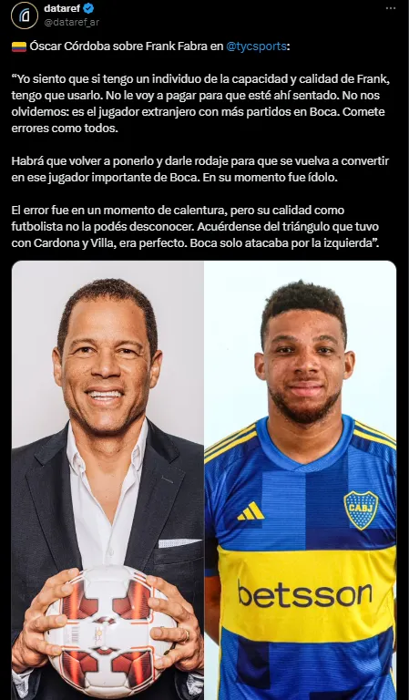 Córdoba respaldó a Fabra. (Captura)