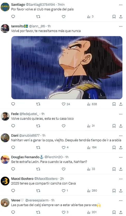 Los hinchas pidieron la vuelta de Nández