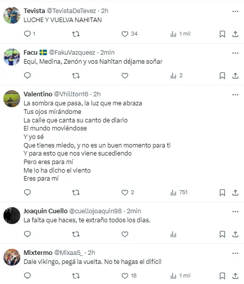 Los hinchas pidieron la vuelta de Nández