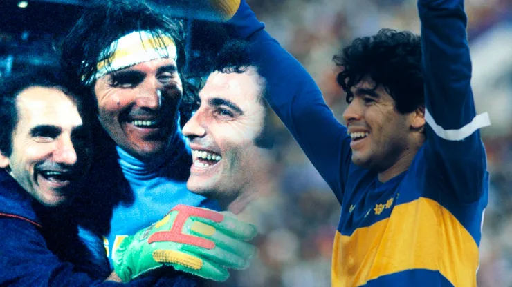 Gatti y Maradona, dos históricos de Boca. Foto: Imago.