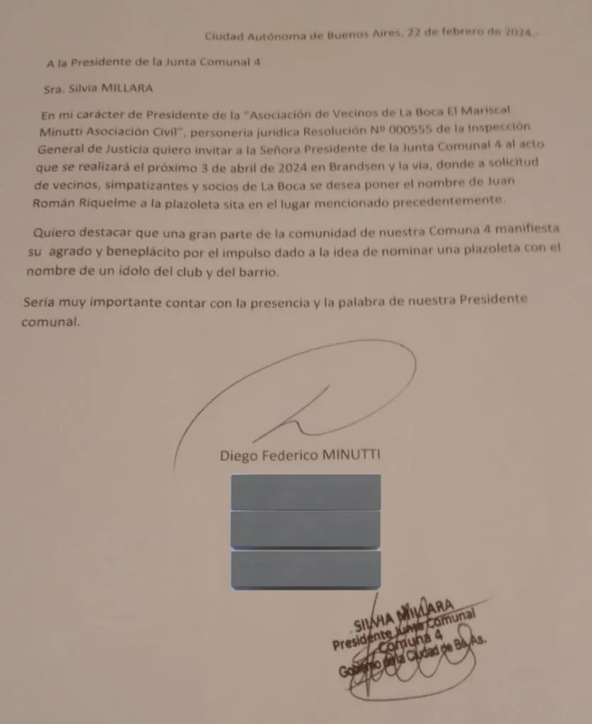 La presidente de la Junta Comunal estará presente. Foto: Boca Net.