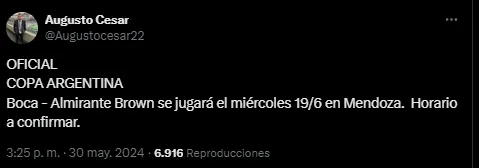 Boca jugará un día antes de que empiece la Copa América.