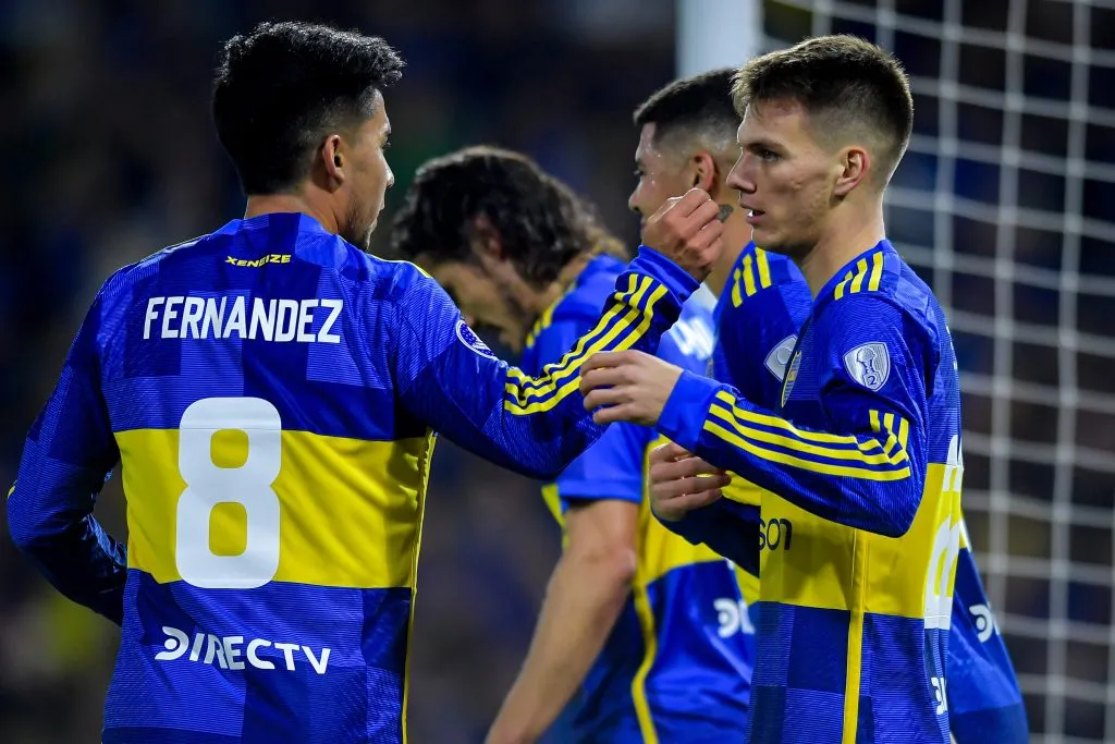 Pol Fernández y Zenón en Boca vs. Nacional Potosí (Getty Images)