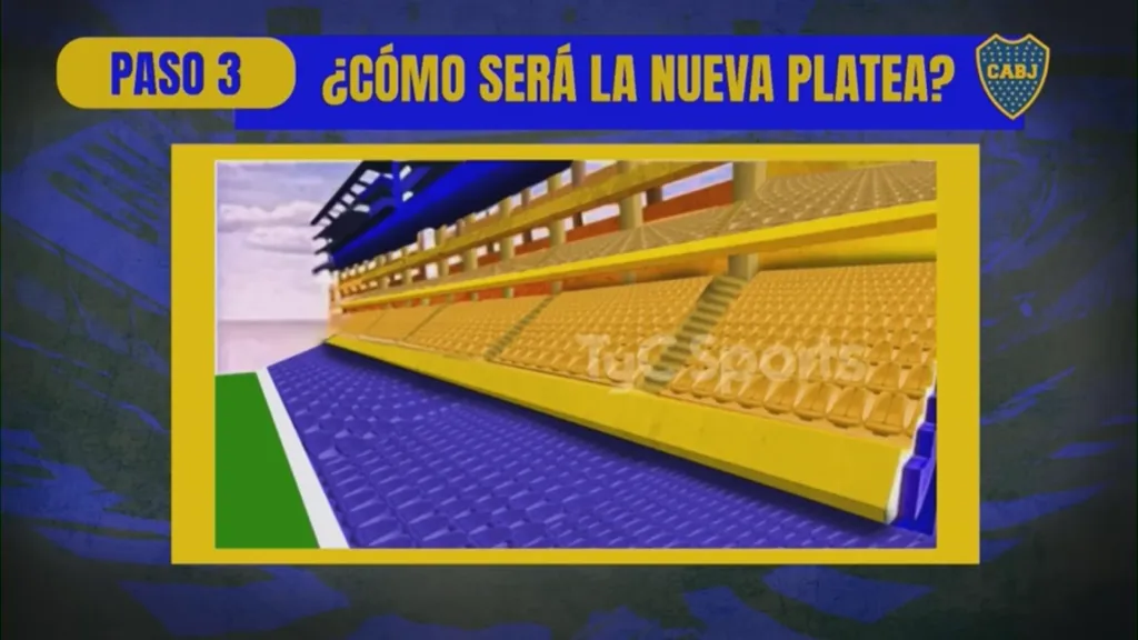 Así se verá la nueva platea de La Bombonera.