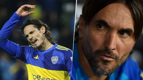 Diego Martínez y Edinson Cavani en Boca
