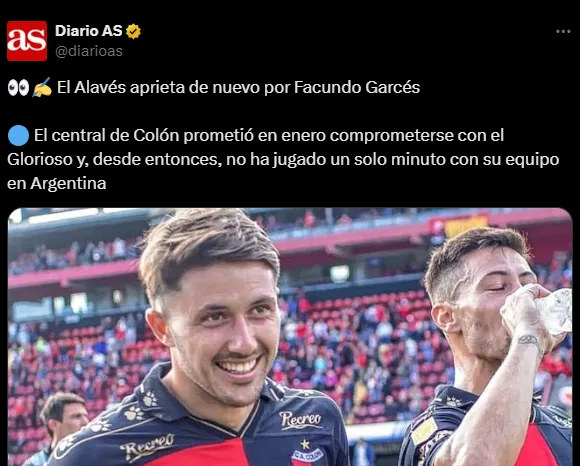 Alavés quiere tener a Garcés entre sus filas. (Captura)