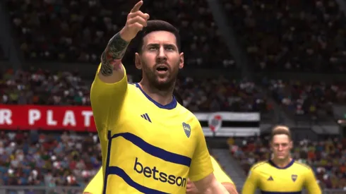 Lionel Messi, con la de Boca.