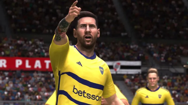 Lionel Messi, con la de Boca.