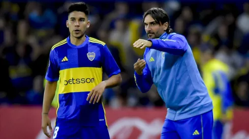 Diego Martínez junto a Pol Fernández en Boca