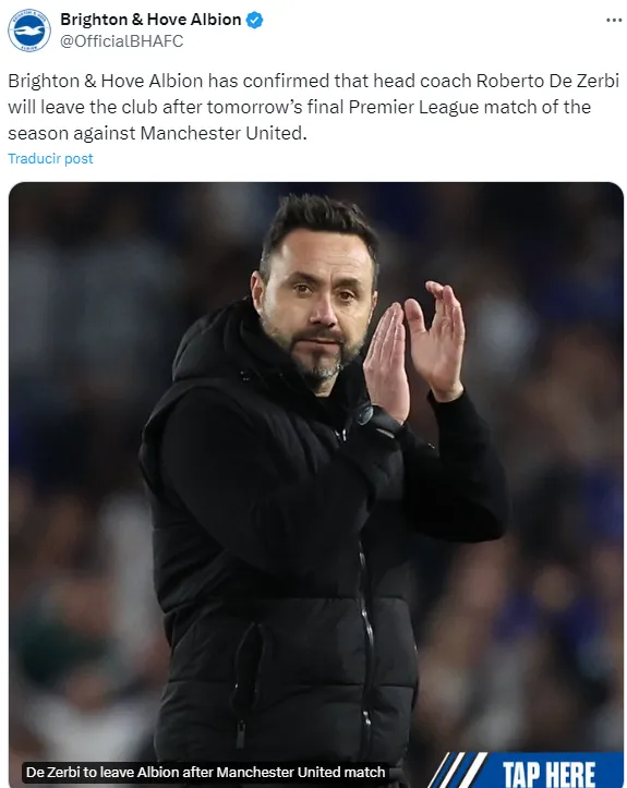 De Zerbi deja Brighton