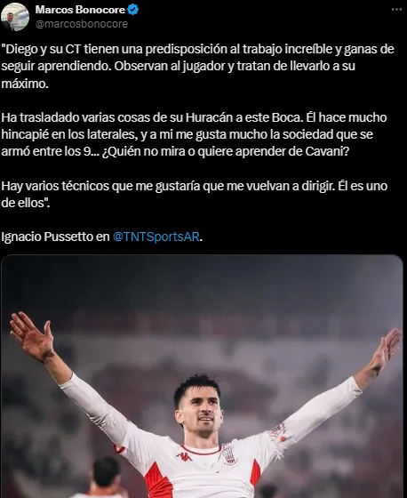 Pussetto elogió a Diego Martínez.