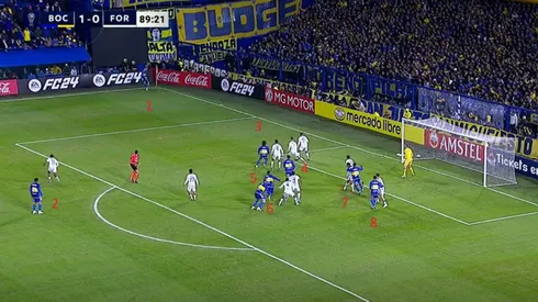 El instante previo al gol de Fortaleza. Foto: Captura de TV