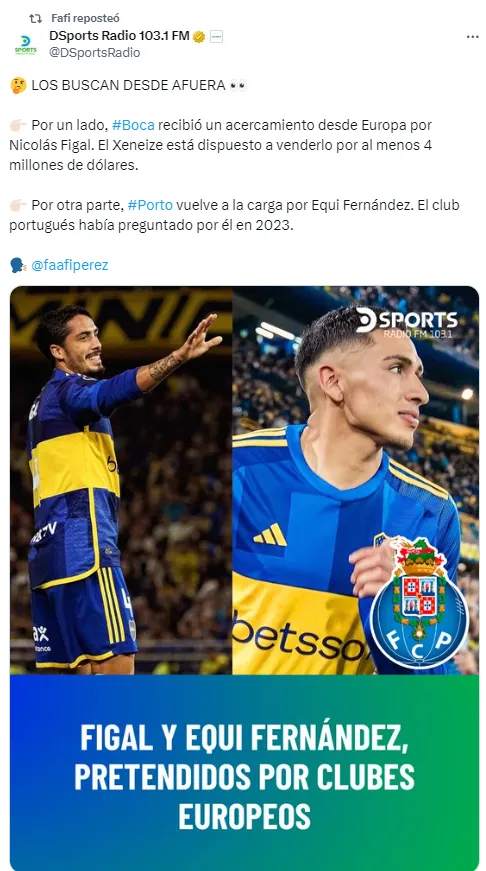 Figal y Equi Fernández, seguidos desde Europa.