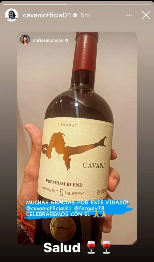 La historia de Cristian Sancho para Edinson Cavani.