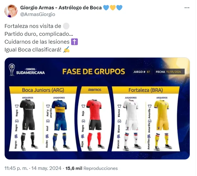 El pronóstico de Giorgio Armas.