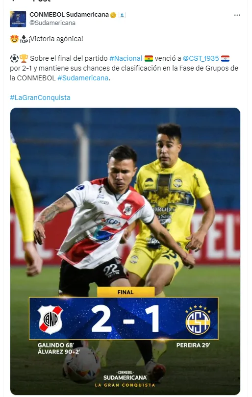 Nacional Potosí le ganó a Trinidense en la altura.