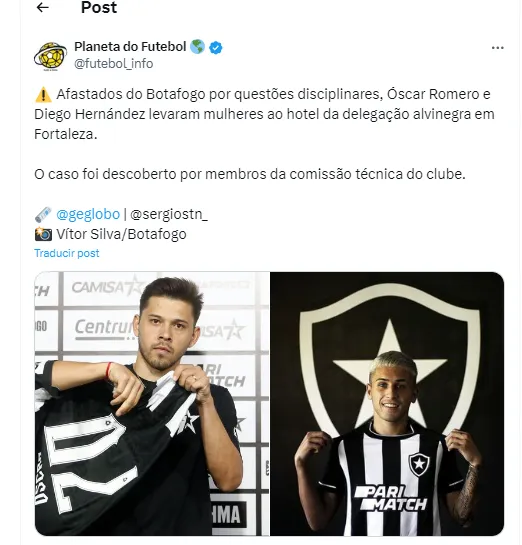 Ósca Romero, separado del plantel.