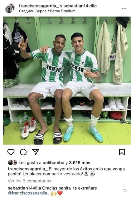 Un compañero despidió a Villa en Instagram.