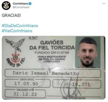 La burla de Corinthians a Benedetto. (Captura)