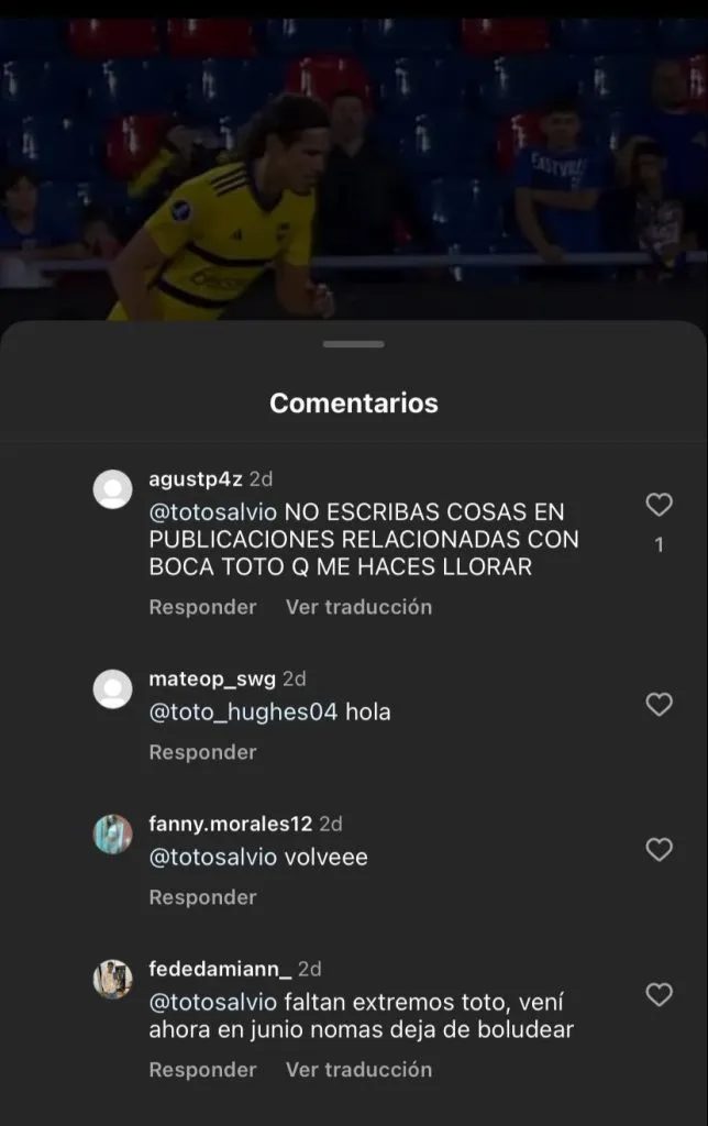 Los hinchas de Boca pidieron a Salvio