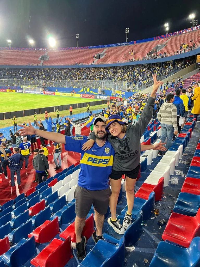 Francisco, feliz por el triunfo de Boca en Paraguay.
