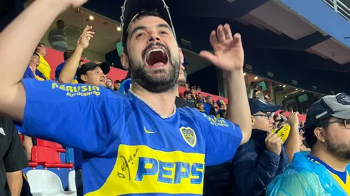 La alegría de Francisco tras el triunfo de Boca en Asunción.