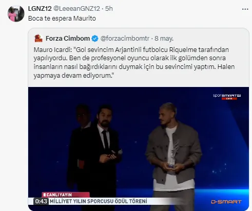 la reacción de los hinchas de boca a la declaración de Icardi.