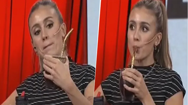 Morena Beltrán mostro su mate con las siglas de Boca