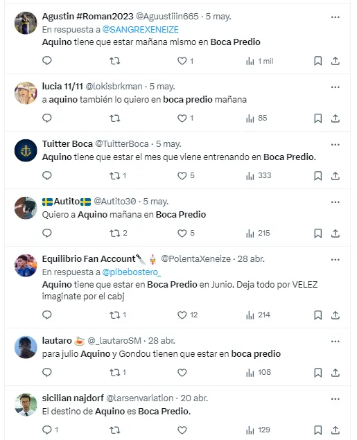 Los hinchas de Boca piden por Claudio Aquino.