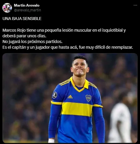 Rojo no jugará los próximos partidos.