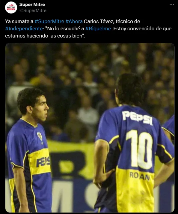 La respuesta de Tevez sobre los dichos de JRR. (Captura)
