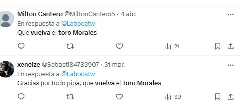 Los hinchas piden el regreso del Toro Morales.