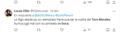 Los hinchas piden el regreso del Toro Morales.