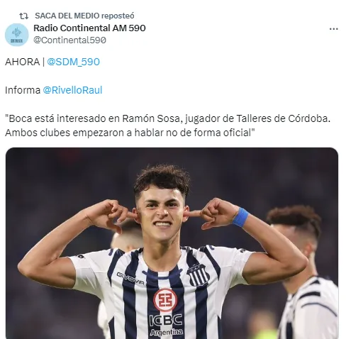 Boca preguntó por Ramón Sosa.