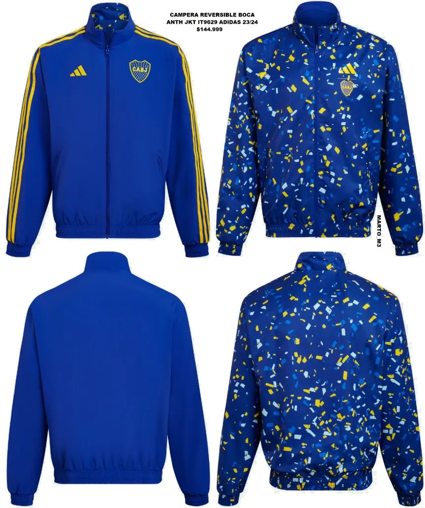 Una campera, dos diseños: la nueva indumentaria de Boca. Foto: @marto_m3