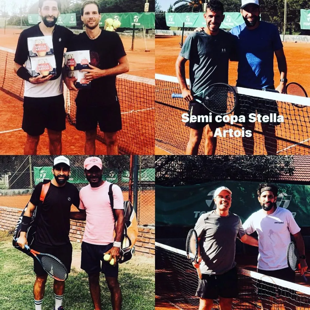 Franco Cángele, en varios torneos de tenis.