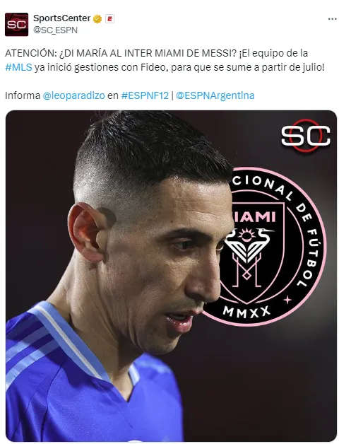 ¿Di María al Inter Miami?