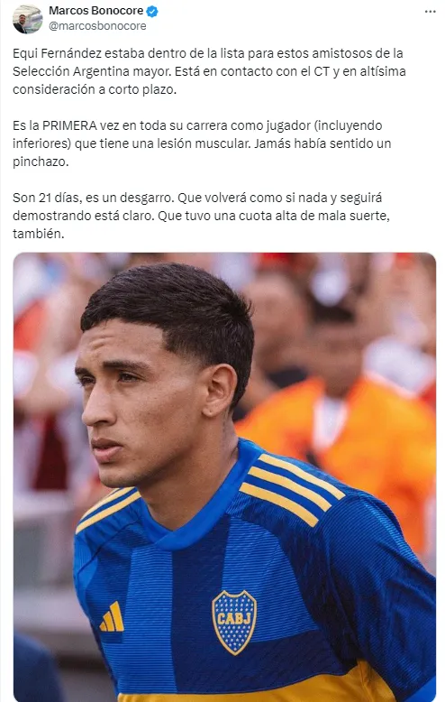 Equi se perdió un llamado de la Selección Argentina.
