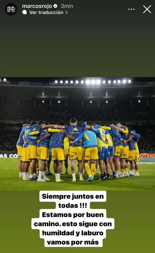 El positivo mensaje de Rojo. (Instagram)