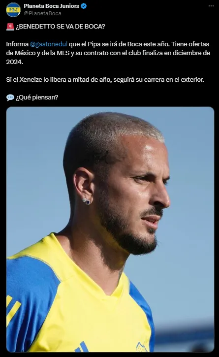 Benedetto se irá de Boca.