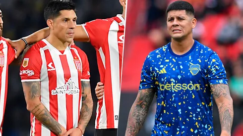 Marcos Rojo fue a buscar a Enzo Pérez.