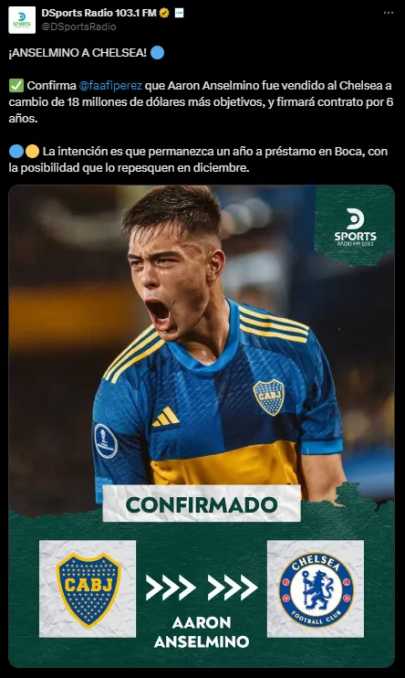 Anselmino jugará en Chelsea.