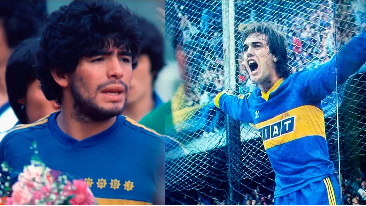 Maradona y Batistuta, dos de los que forman parte del Boca versión melenudos.
