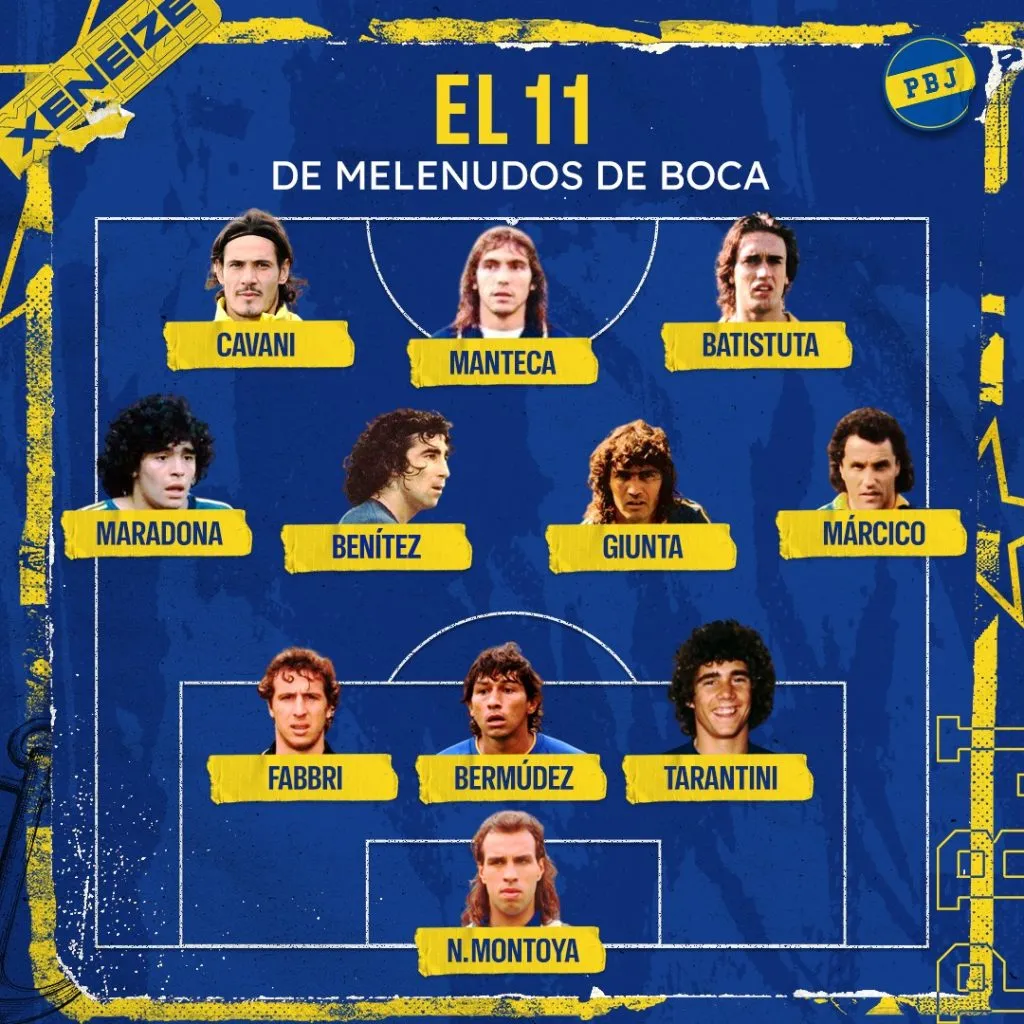 Los 11 del Boca versión melenudos.
