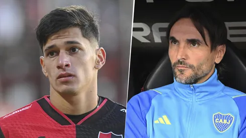 Brian Aguirre, jugador de Newell´s y Diego Martínez, DT de Boca